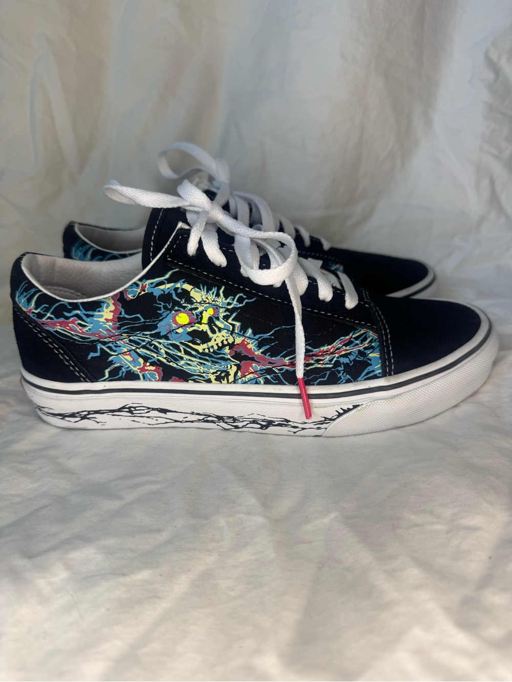 Vans Glow in the Dark Old School Zap Sneaker with Neon Lightning Graphics